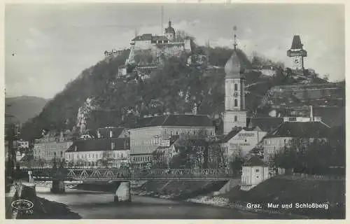 Austria Graz 1931 Mur und Schloss