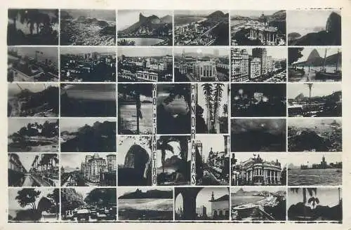 Brazil Rio de Janeiro panoramas 1936 real photo multi views mosaic correio Hungary