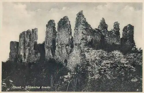 Ukraine Chust Hust scenery Zricenina hradu 1939
