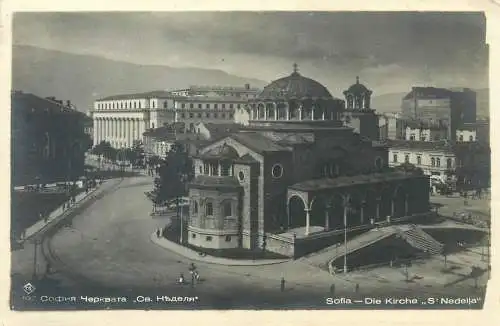 Bulgaria Sofia church panorama real photo postcard 1941