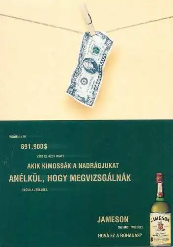 A0160 Jameson The Irish Whiskey Advertising Postcard