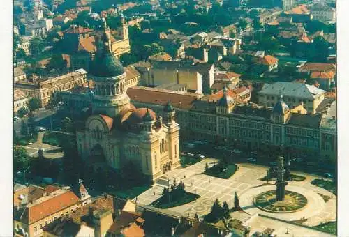 Romania Cluj-Napoca cathedral panorama postcard