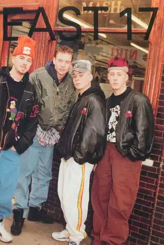 English pop boy music band Tony Mortimer, Brian Harvey, John Hendy, and Terry Coldwell