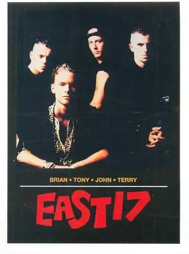 English pop boy music band Tony Mortimer, Brian Harvey, John Hendy, and Terry Coldwell