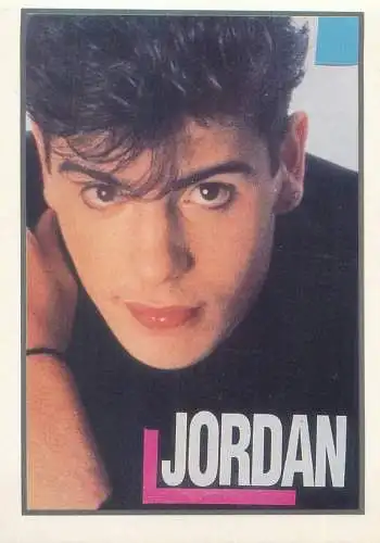American singer-songwriter and actor singer in the boy band New Kids on the Block (NKOTB) Jordan Knight postcard