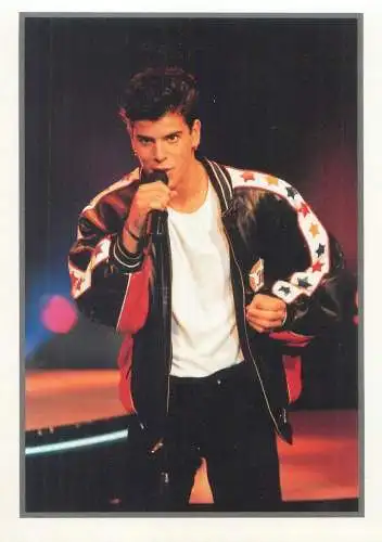 American singer-songwriter and actor singer in the boy band New Kids on the Block (NKOTB) Jordan Knight postcard