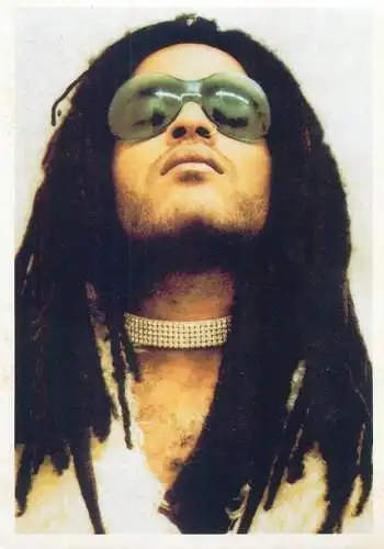 American singer-songwriter, record producer, multi-instrumentalist, and actor Lenny Kravitz postcard