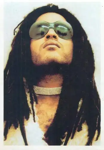 American singer-songwriter, record producer, multi-instrumentalist, and actor Lenny Kravitz postcard