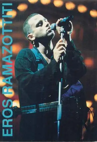 Italian pop singer, musician and songwriter Eros Ramazzotti postcard