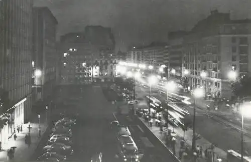 Postcard Romania Bucuresti b-dul g-ral Magheru aspect nocturn