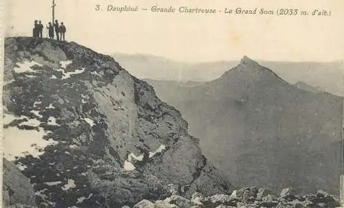 Postcard France Dauphine route Grande-Chartreuse Grand Summit cross