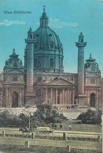 Postcard Austria Wien Karlskirche