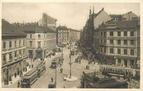 Postcard Austria Wien Kreuzung der Wahringerstrasse und Nussdorferstrasse tramway