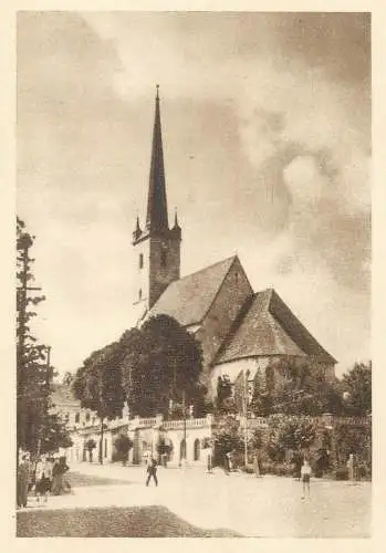 Postcard Romania Dej piata Bobalna church