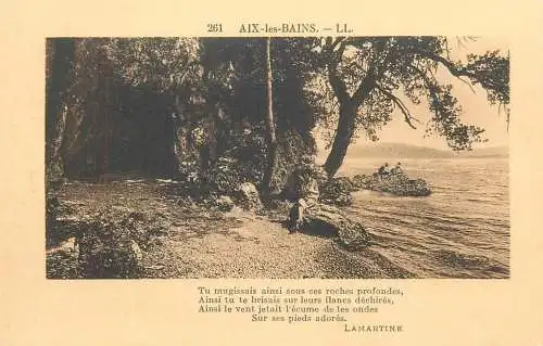 Postcard France Aix-les-Bains Lamartine lake view