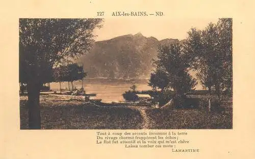 Postcard France Aix-les-Bains Lamartine view