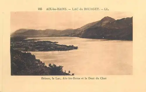 Postcard France Aix-les-Bains Lamartine panorama lac du Bourget