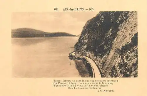 Postcard France Aix-les-Bains Lamartine lac et poesie