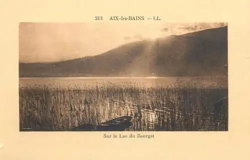 Postcard France Aix-les-Bains Lamartine sur le lac du Bourget