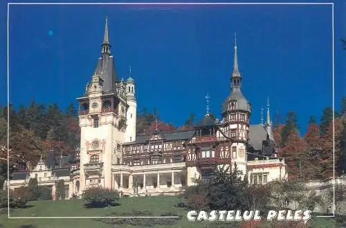 Romania Sinaia Prahova the museum castle Peles postcard