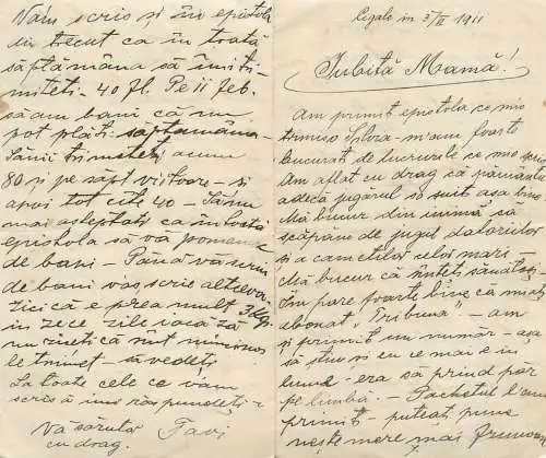 Romania letter from Cigale 1911
