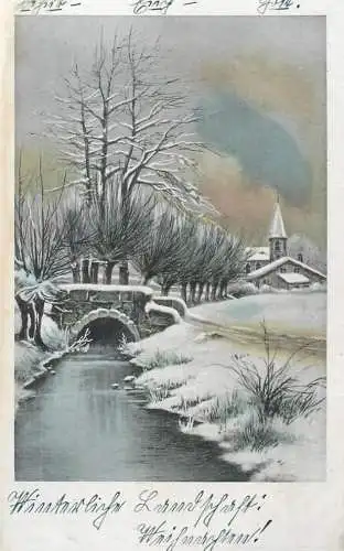 A5244 Greetings winter landschaft picturesque scenery illustration