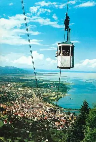 A5215 Austria Bregenz am Bodensee mit Pfanderbahna aerial view