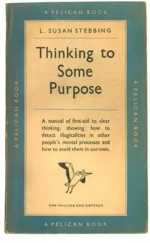 A5500 Penguin Book Cover Postcard - Thinking to Some Purpose - L. Susan Stebbing