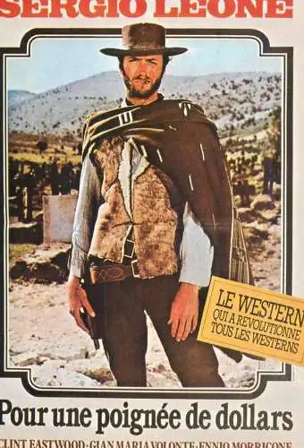 A5473 Cinema poster advertising postcard Sergio Leone western movie Pour une poignee de dollars Clint Eastwood
