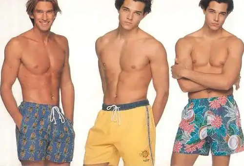 A5473 Intimo bathing suits fashion postcard Italy male models