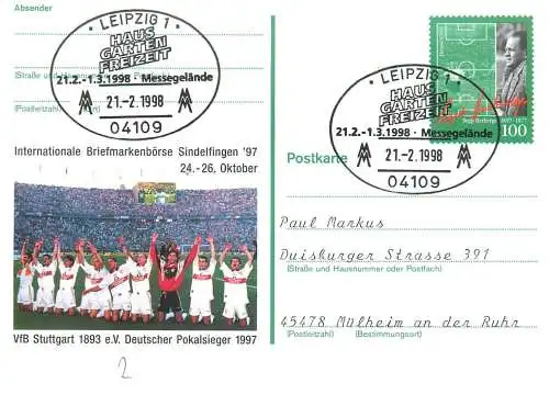 A5462 Internationale Briefmarkenborse Sindelfingen VfB Stuttgart 1893 e.V. Deutscher Pokalsieger 1997
