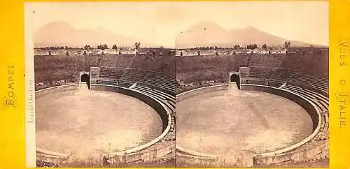 Photography Stereoscopes Side-by-side views Italy Pompei amphitheatre