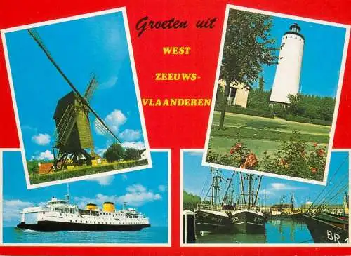A5181 Netherlands Groeten uit West Zeewusch Vlaanderen different sights