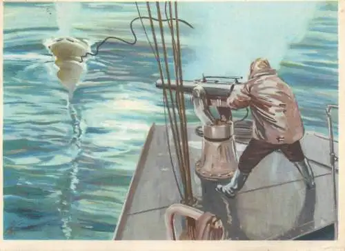 Old Paper Chromo Image Sanella Trade Card harpooning a whale South America