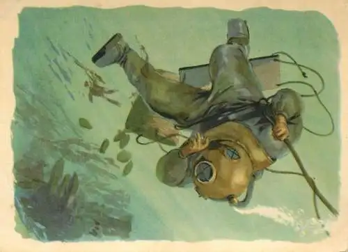 Old Paper Chromo Image Sanella Trade Card Australia pearls diver