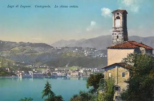 A5174 Switzerland Lago di Lugano Castagnola Chiesa antica