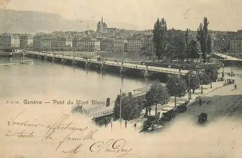 A5174 Switzerland Geneve Pont du Mont Blanc vue generale