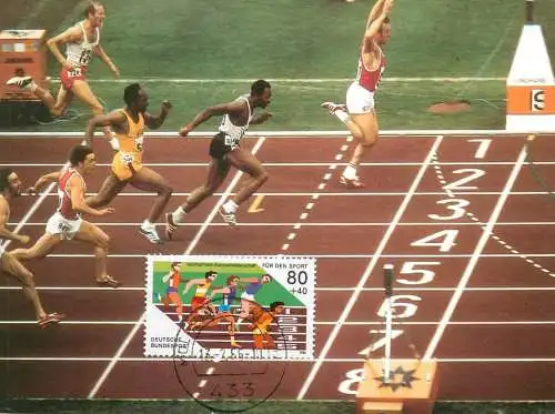 A5378 Olympischen Spiele 1972 100 Meter Lauf der Manner Maximumkarte