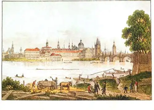 A5051 Czech Republic Vincenc Morstadt Prague river barge