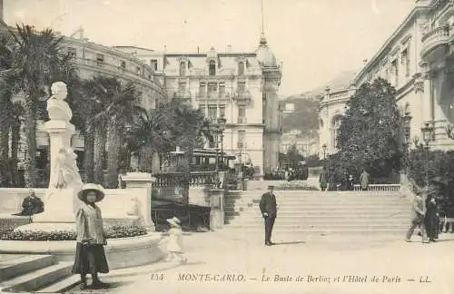 A5169 Monaco Monte Carlo Buste de Berlioz & L'Hotel de Paris