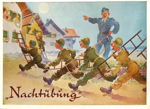 A5380 Military humour comic caricatures August Lengauer postcard