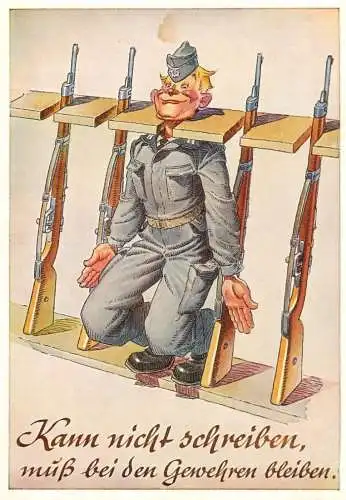 A5380 Military humour comic caricatures August Lengauer postcard