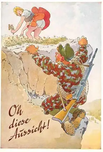 A5380 Military humour comic caricatures August Lengauer postcard