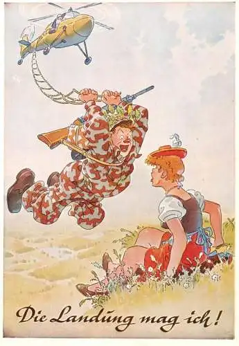 A5380 Military humour comic caricatures August Lengauer postcard