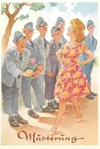 A5380 Military humour comic caricatures August Lengauer postcard