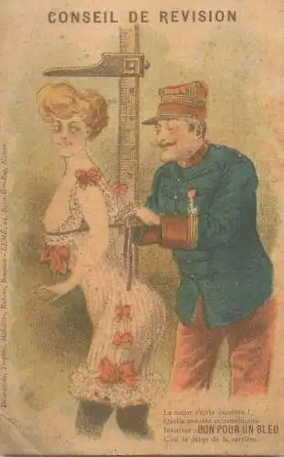 A5368 Humour conseil de revision bon pour un bleu