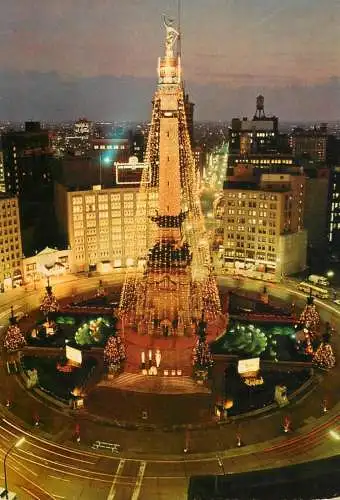 A5141 USA Indianapolis IN giant Christmas Tree night view