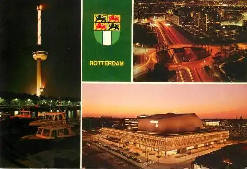 A5138 Netherlands Groeten uit Rotterdam several night views