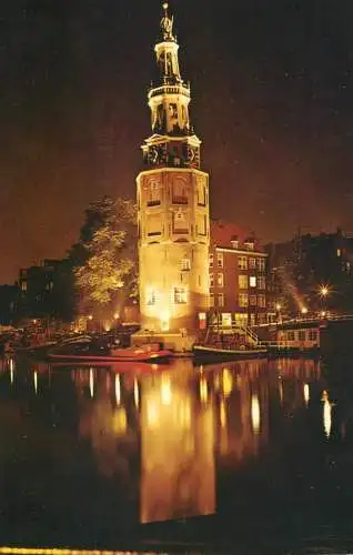 A5138 Netherlands Amsterdam Montelbaan Tower nocturnal view