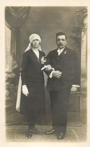 A5363 Wedding souvenir groom & bride souvenir photo postcard Bertrix Belgium